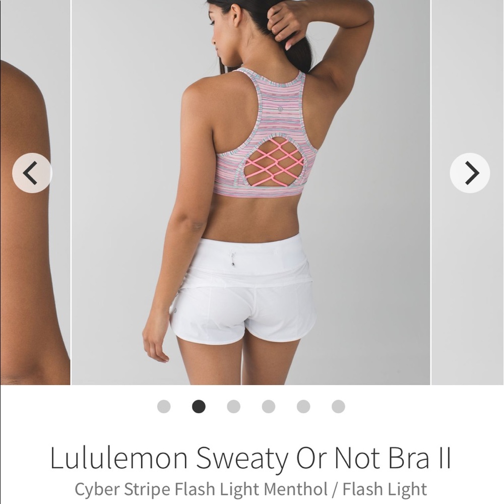 Lululemon Sweaty or Not Bra II Stripe Flash Light